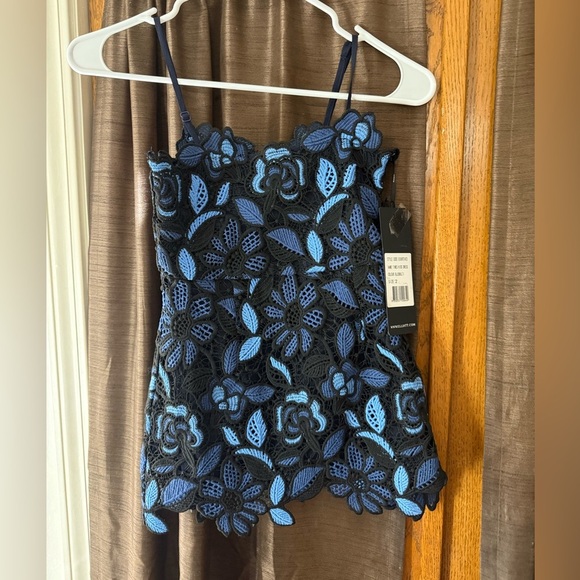 Elliatt Black and Blue Floral Times Girls Mini Dress in Blue Sz 2 - Picture 5 of 8